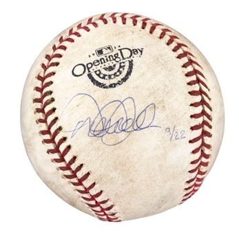 2014 Derek Jeter Game Used and Signed Opening Day Baseball (MLB Authenticated)